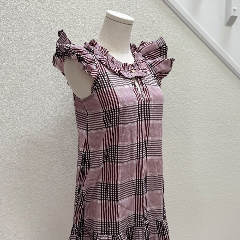 NWT Designer Never a Wallflower Rachel Dress Brown Cotton Plaid Size XS